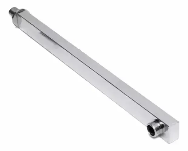Brazo De Ducha Lluvia Rectangular 40 Cm Con Roseta Mozart Acabado Brillante Color Plateado