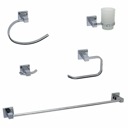 Set baño 5 piezas cuadrado decoral